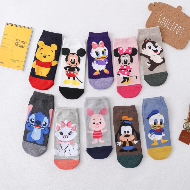 2020 Cotton Socks Cartoon Puppy Straight Female Personality Boat Socks Wholesale